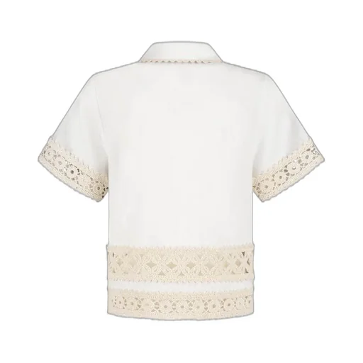 Zimmermann Kids Wylie Lace Trim Shirt