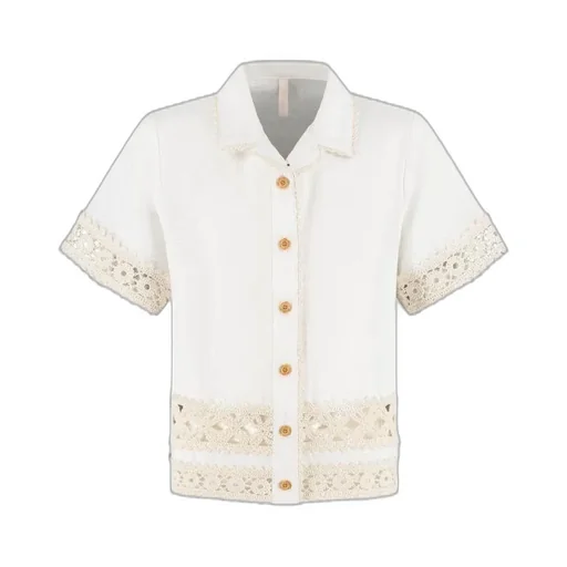 Zimmermann Kids Wylie Lace Trim Shirt