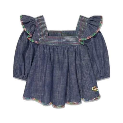 Zimmermann Kids Alight Denim Blouse