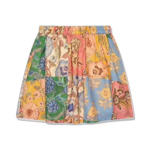 Zimmermann Kids Junie Patchwork Drawstring Skirt
