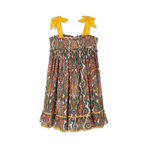 Zimmermann Kids Ottie Paisley-Printed Shirred Dress