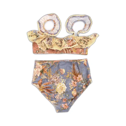 Zimmermann Kids Tallow Floral Print Bikini Set