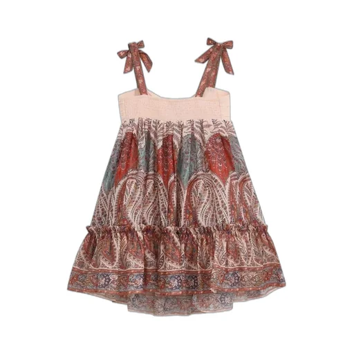 Zimmermann Kids Paisley Bow-Strap Dress