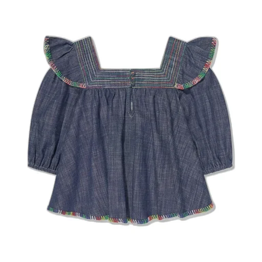 Zimmermann Kids Alight Denim Blouse