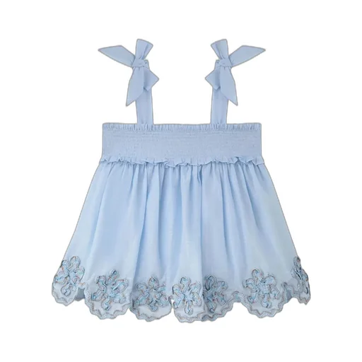 Zimmermann Kids Embroidered Smocked Top