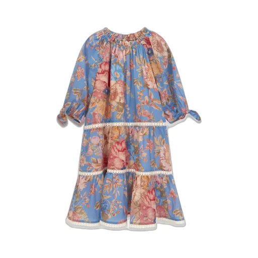 Zimmermann Kids August Puff Sleeved Mini Dress