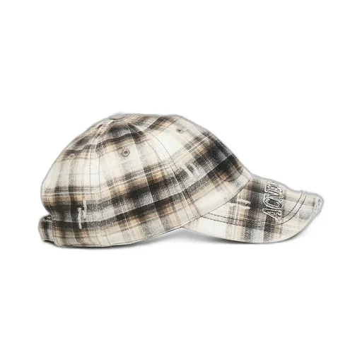 Acne Studios Logo Embroidered Checked Cap