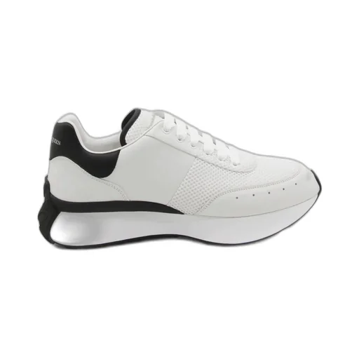 Alexander Mcqueen Logo Printed Mesh Lace-Up Sneakers