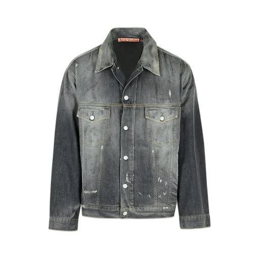Acne Studios Button-Up Distressed Denim Jacket