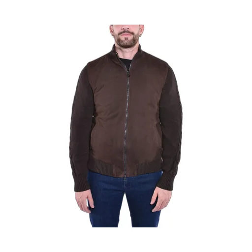 Barba Napoli Knitted Sleeve Bomber Jacket