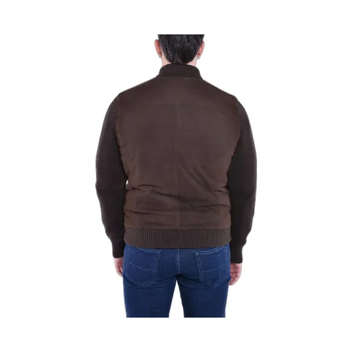 Barba Napoli Knitted Sleeve Bomber Jacket