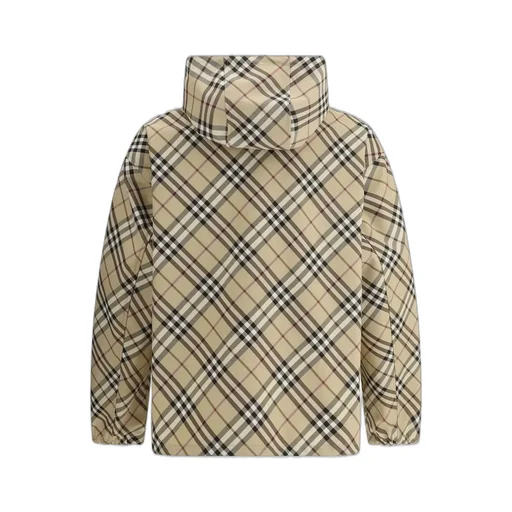 Burberry Checked Hooded Zip-Up Jacket