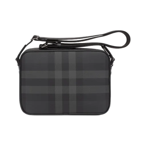 Burberry Logo Plaque Checked Messenger Bag