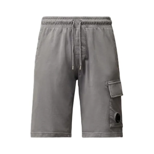 C.P. Company Lens-Detailed Drawstring Fleece Cargo Shorts