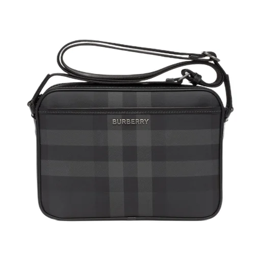 Burberry Logo Plaque Checked Messenger Bag
