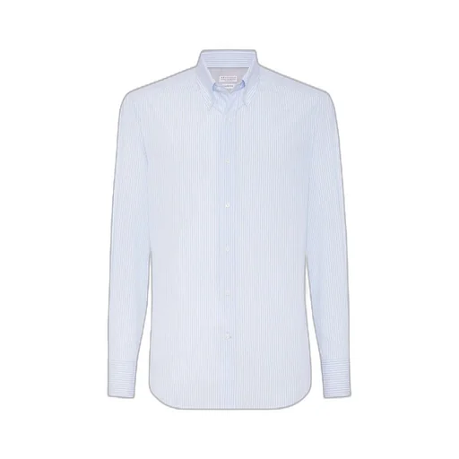 Brunello Cucinelli Pinstriped Long-Sleeved Shirt