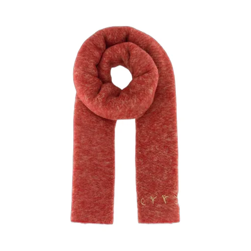 Burberry Logo Embroidered Fringed Happy Scarf