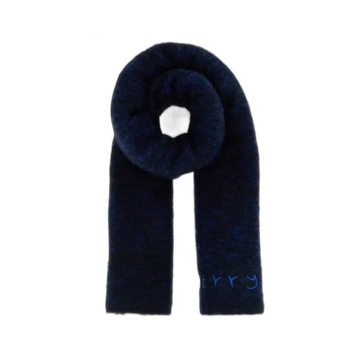 Burberry Logo Embroidered Fringed Happy Scarf
