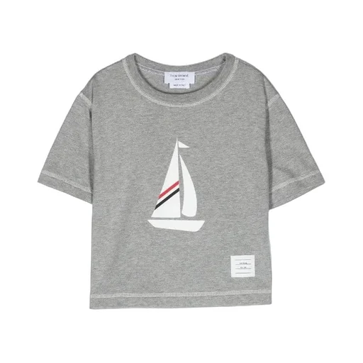 Thom Browne Kids Sailboat Graphic T-Shirt