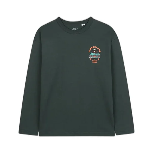 Timberland Kids Car Printed Crew Neck Long Sleeved T-Shirt