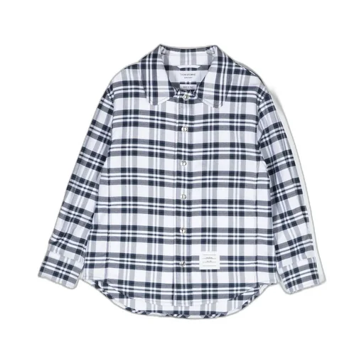 Thom Browne Kids Plaid Button-Down Shirt