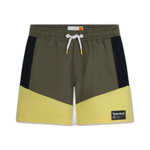 Timberland Kids Colour-Block Drawstring Swim Shorts