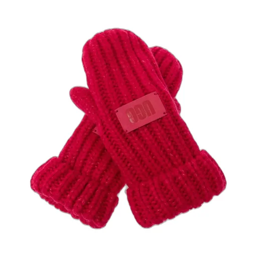 Ugg Kids Logo Patch Chunky Knit Mittens