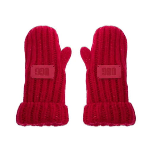 Ugg Kids Logo Patch Chunky Knit Mittens