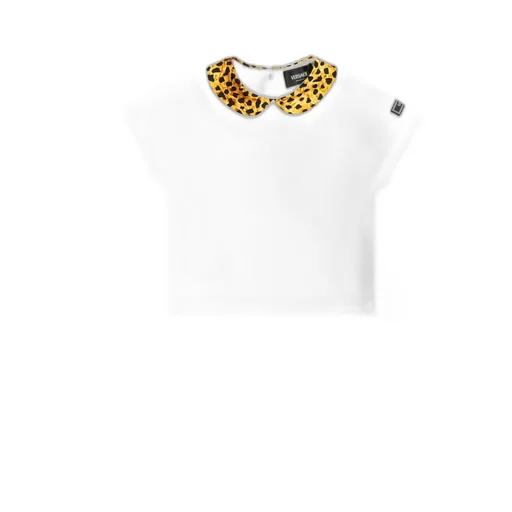 Versace Kids Leopard Printed Collar T-Shirt