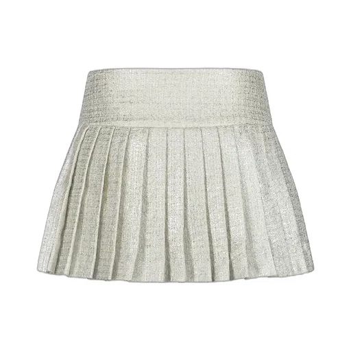 Versace Kids Medusa Buttons Pleated Tweed Mini Skirt