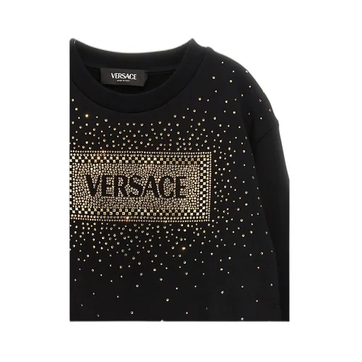 Versace Kids Logo Embellished Crewneck Sweatshirt