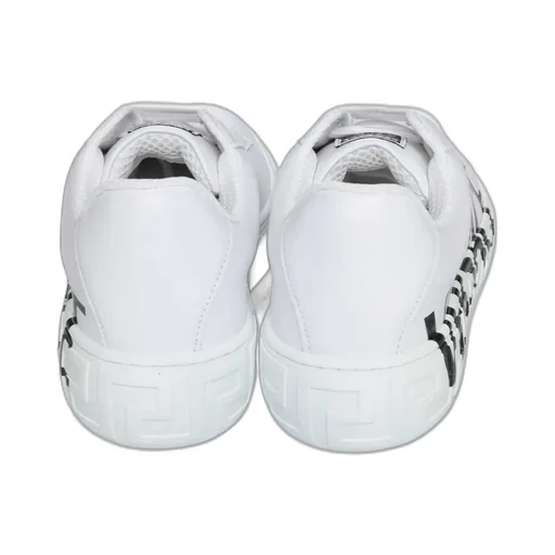 Versace Kids Greca Round Toe Lace-Up Sneakers