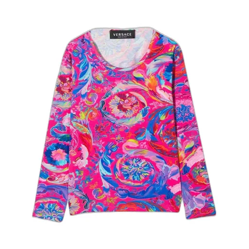 Versace Kids Graphic Printed Crew Neck Top