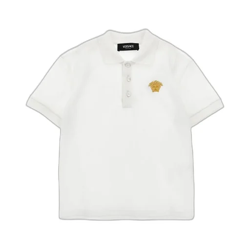 Versace Kids Medusa Embroidered Short Sleeved Polo Shirt