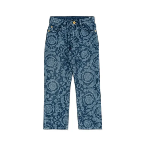 Versace Kids Logo Patch Jeans