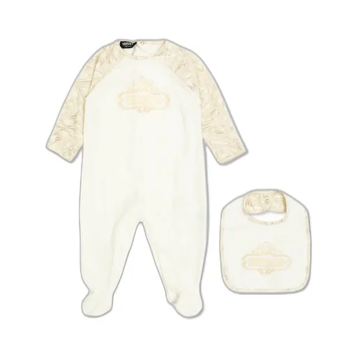 Versace Kids Logo Embroidered Baby Set Sleepsuit