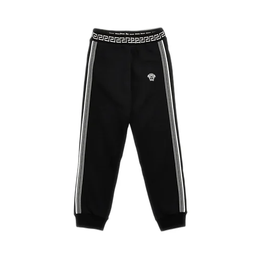 Versace Kids Logo Embroidered Striped Track Pants