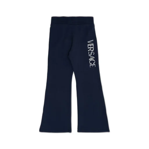 Versace Kids Logo Embellished Flared Trousers