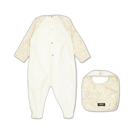 Versace Kids Logo Embroidered Baby Set Sleepsuit