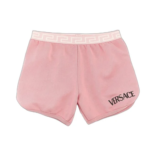 Versace Kids Logo Embellished Elasticated Waistband Shorts