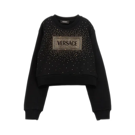 Versace Kids Logo Embellished Crewneck Sweatshirt
