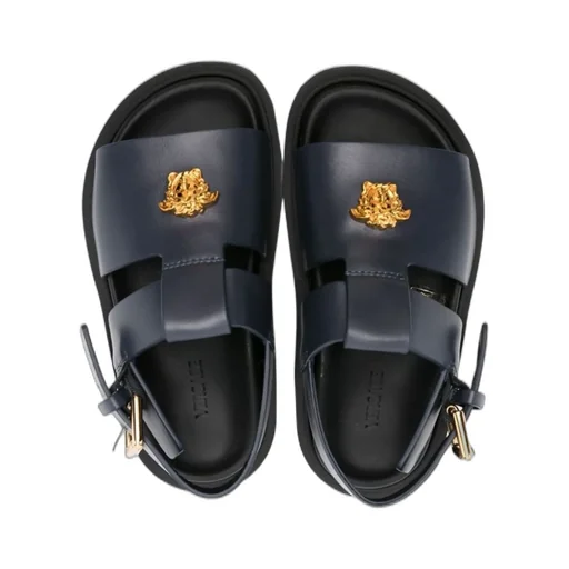 Versace Kids Medusa Plaque Slip-On Sandals
