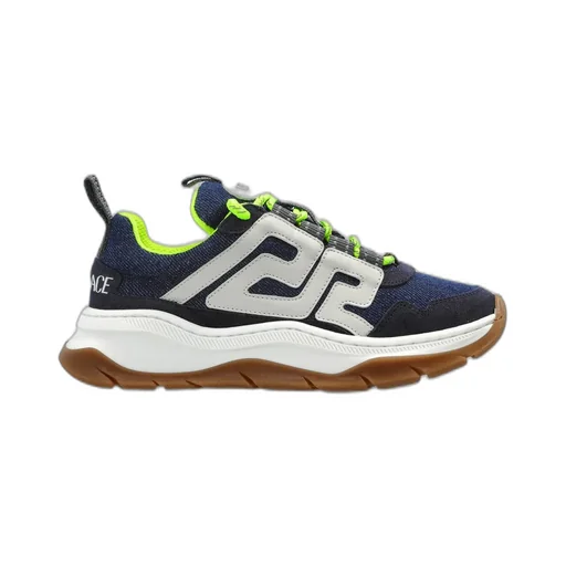 Versace Kids Logo Patch Lace-Up Sports Sneakers