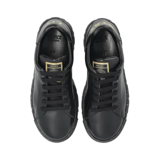 Versace Kids Round-Toe Lace-Up Sneakers