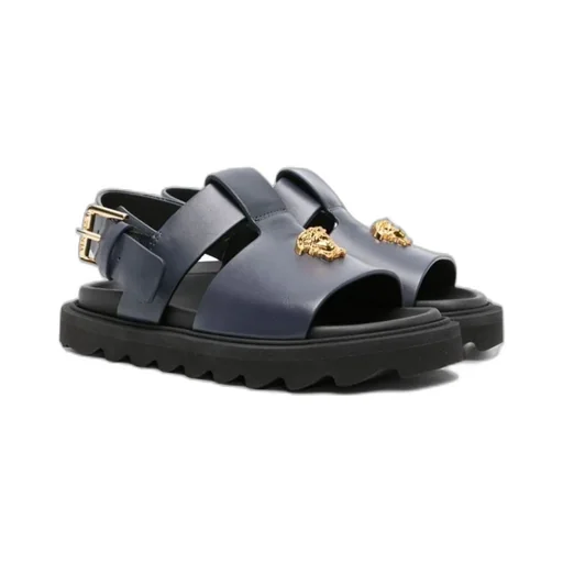 Versace Kids Medusa Plaque Slip-On Sandals
