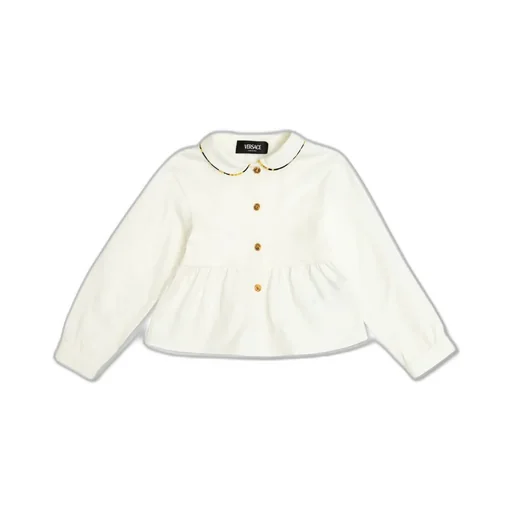 Versace Kids Long Sleeved Collar Ruffled Shirt