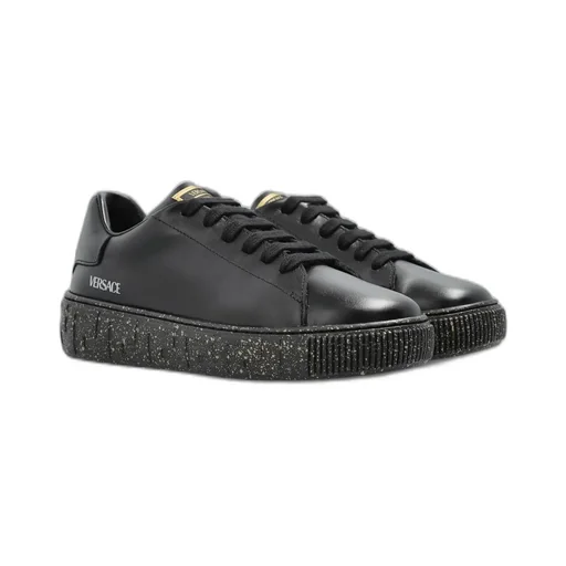Versace Kids Round-Toe Lace-Up Sneakers
