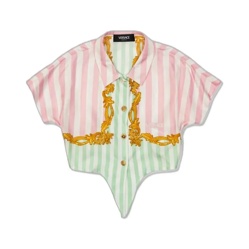 Versace Kids Barocco Pinstripe Shirt