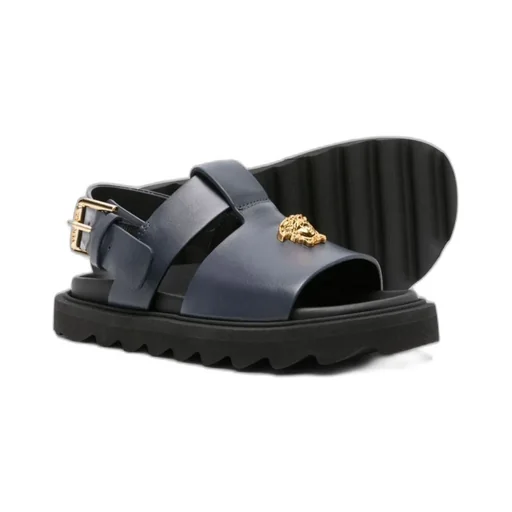 Versace Kids Medusa Plaque Slip-On Sandals
