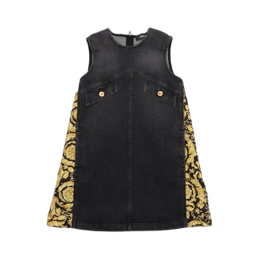 Versace Kids Barocco Denim Kids Dress